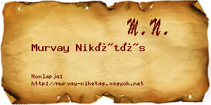Murvay Nikétás névjegykártya